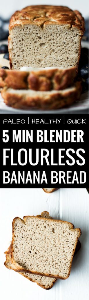 The most delicious paleo banana bread made in 5 minutes! Incredibly soft and fluffy banana bread that is healthy and gluten free. Best gluten free banana bread. Easy gluten free bread recipes. Best paleo banana bread recipe. Easy paleo bread recipes.