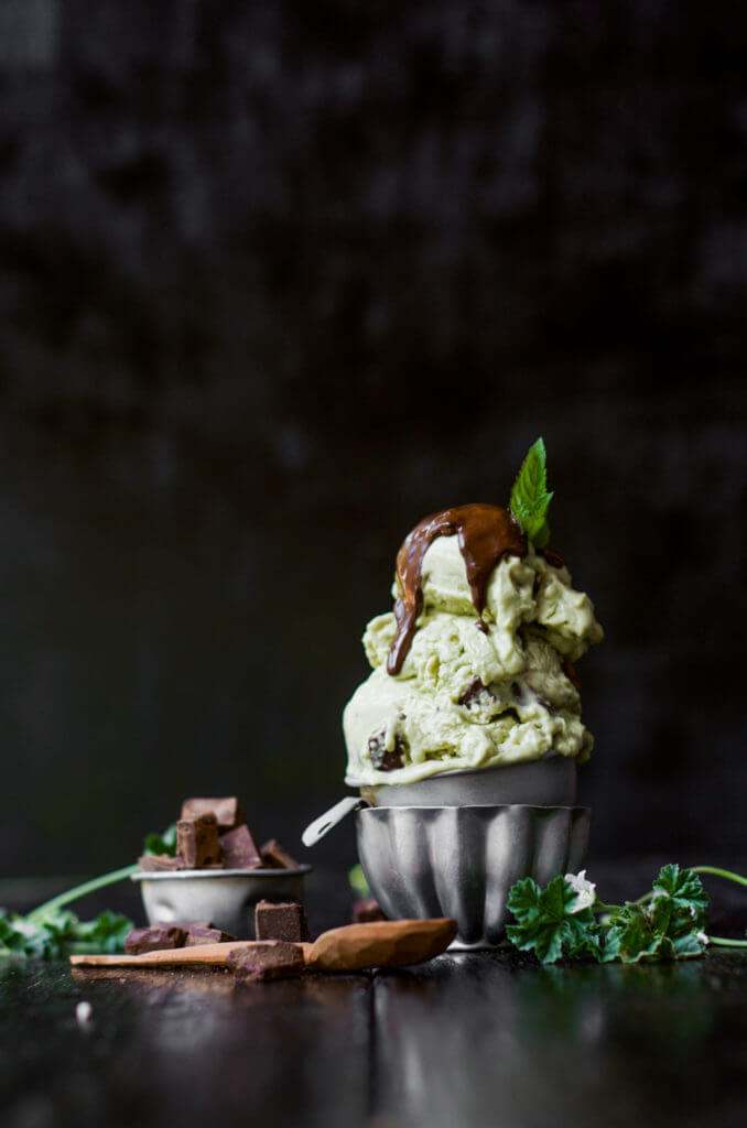 Creamy refreshing smooth vegan paleo ice-cream is the perfect summer treat! Incredibly easy to make at home, this dairy free mint chocolate chip ice-cream is so fresh and satisfying.