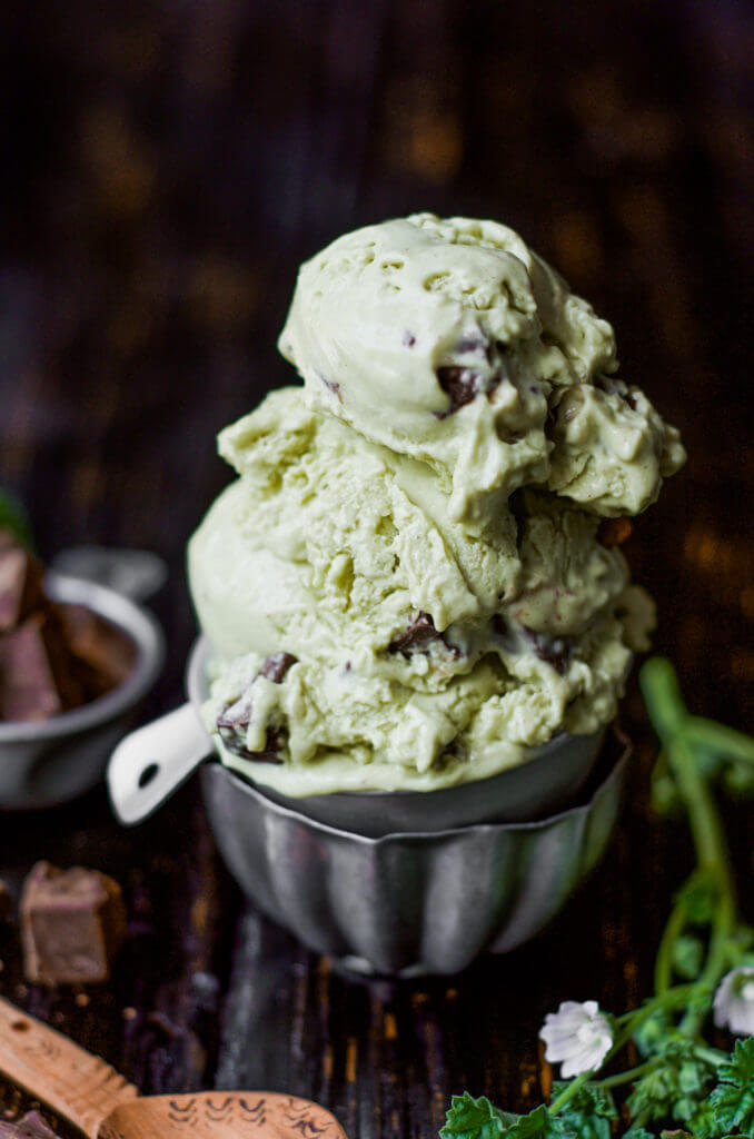 Creamy refreshing smooth vegan paleo ice-cream is the perfect summer treat! Incredibly easy to make at home, this dairy free mint chocolate chip ice-cream is so fresh and satisfying.