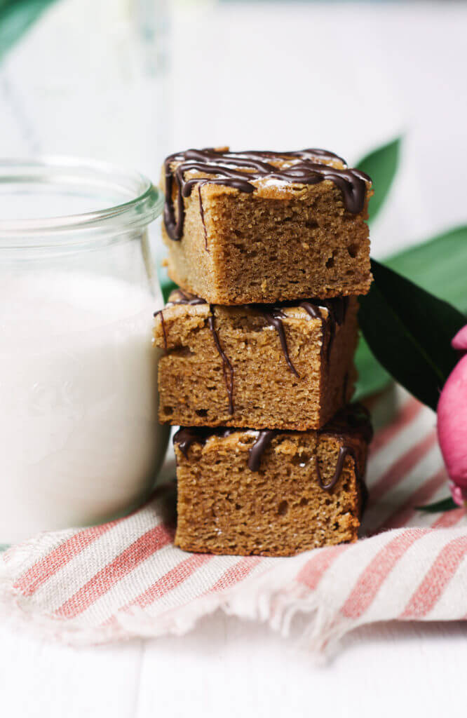 This Paleo snack cake is so incredibly moist and practically melts in your mouth. Tastefully drizzled with lushes chocolate sauce, this grain free dessert makes a perfect snack for those sweet tooth cravings.