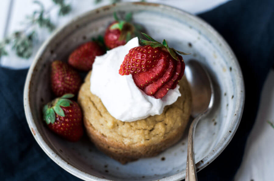 Paleo Strawberry Shortcake Mug Muffin