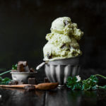 This creamy and refreshing mint ice-cream stuffed with chocolate chunks is the perfect treat for warm summer days. This ice-cream recipe is dairy free, paleo, and has a vegan option as well.