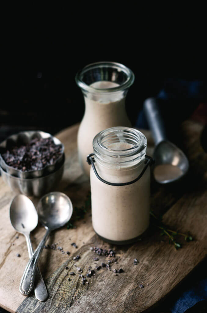 Creamy Paleo Dairy Free Almond Butter Milkshake! Refreshing and easy to make healthy breakfast idea. Gluten free vegan dessert and breakfast smoothie.