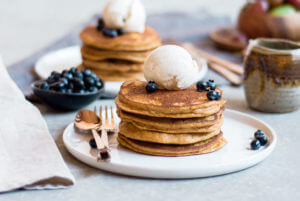 Best Paleo Pumpkin Pancakes Made In Only 10 Minutes! Easy Healthy Breakfast Recipe. Best Gluten Free Pumpkin Recipes.