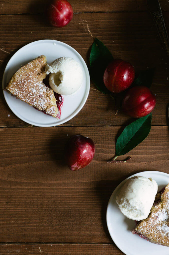 Best Easy Paleo Plum Cake Recipe! Gluten Free and healthy breakfast cake, dessert, and snack. Beautiful food photography and food styling.