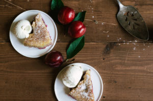 Best Easy Paleo Plum Cake Recipe! Gluten Free and healthy breakfast cake, dessert, and snack. Beautiful food photography and food styling.
