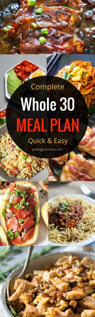 The best and easiest Whole 30 meal plan to jumpstart your body! Loose weight, build energy, and feel AMAZING!!! Healthy Whole 30 meal prep with this complete menu and diet guide. Whole30 meal planning. Easy Gluten Free and paleo recipes to get you feeling great!