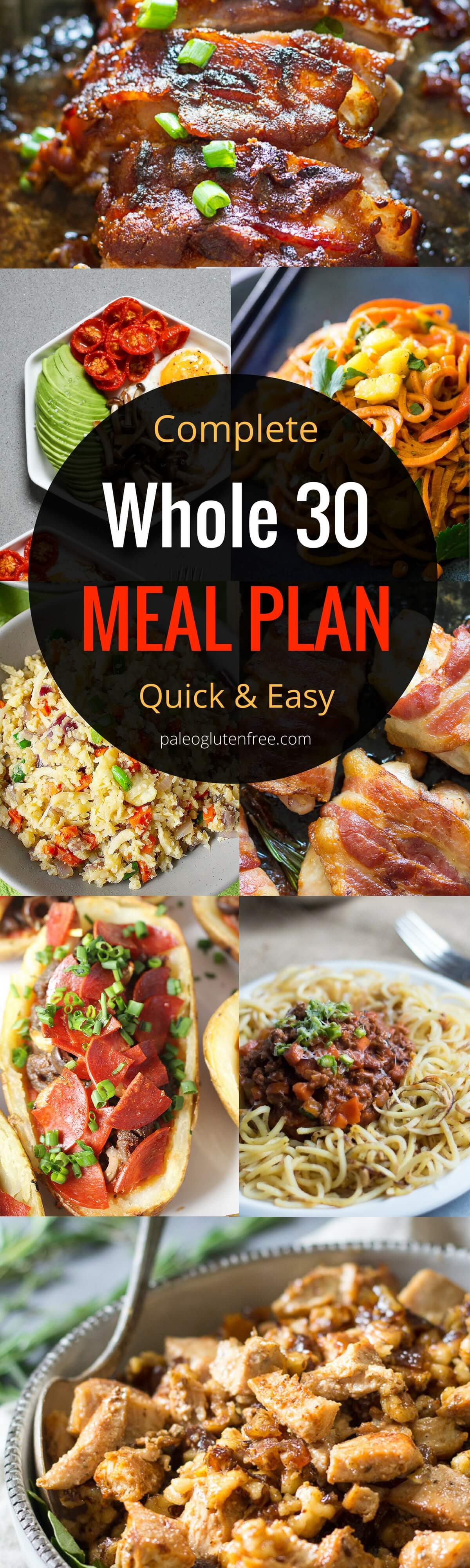 Easy Whole 30 Meal Plan - Paleo Gluten Free