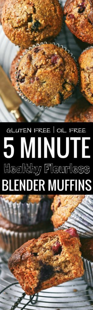 Best flourless blender muffins! Made in 5 minutes without oil. Filled with mixed berries and made with almond butter. Best gluten free breakfast recipes. Gluten free diet muffin recipe.