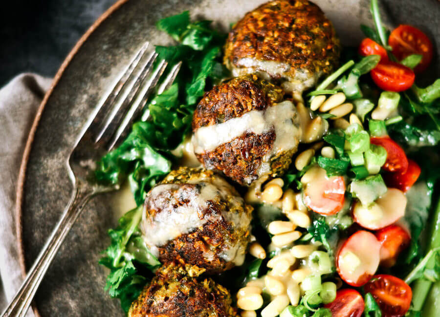 Perfect Whole30 Blender Cauliflower Falafel Tahini Bowl