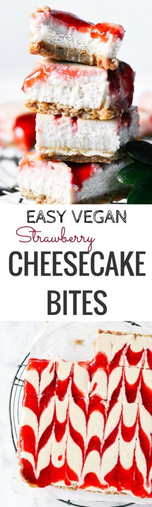 Easy Vegan Strawberry Cheesecake Bites. Raw paleo cheesecake recipe. 5 Ingredients. No bake cashew cheesecake. Best gluten free vegan cheesecake. Raw paleo cheesecake recipe. No bake strawberry cheesecake recipe.