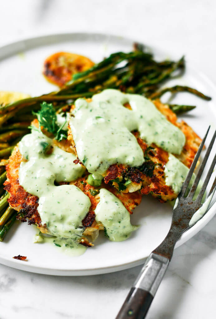 Fresh Salmon Burgers {with Tzatziki Dressing}