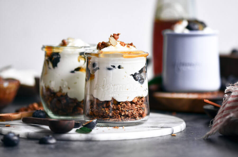 Greek Yogurt Honey Parfaits (With Paleo Option)