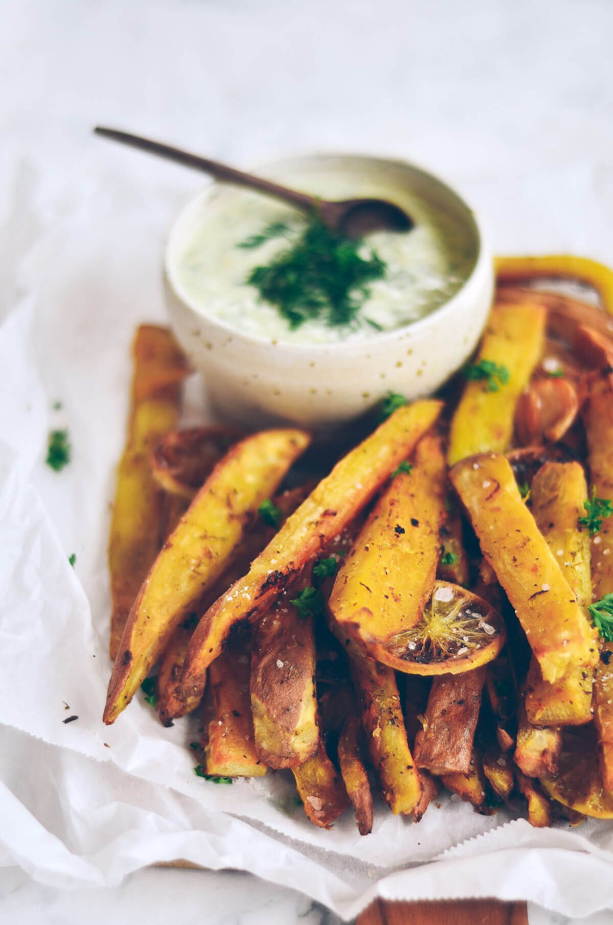 lime garlic whole30 extra crispy sweet poatato fries-8 - Paleo Gluten Free