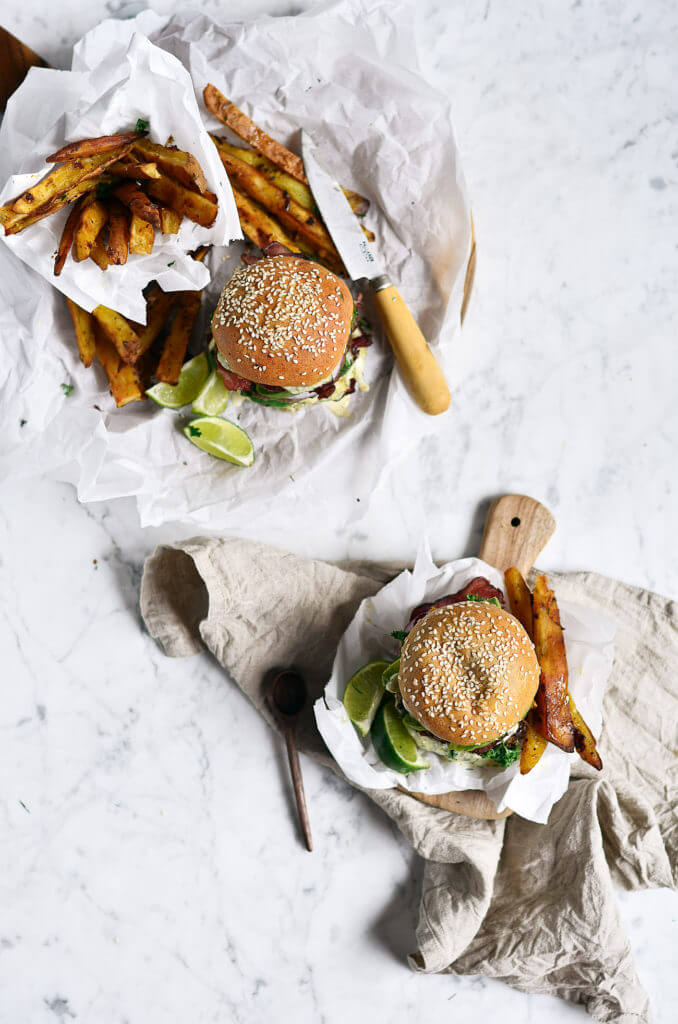 The most delicious LEGIT Paleo bacon avocado burgers! Loaded with fresh basil and garlic. Topped with a creamy white sauce and red onion. Plus, these fluffy and soft grain free buns are to die for! Check out the whole30 burger option too! Paleo burger recipe. Paleo burger patties. Paleo beef burgers. Paleo meal plan. Easy paleo dinner recipes. Easy whole30 dinner recipes. Whole30 recipes. Whole30 lunch. Whole30 meal planning. Whole30 meal prep. Healthy paleo meals. Healthy Whole30 recipes. Easy Whole30 recipes.