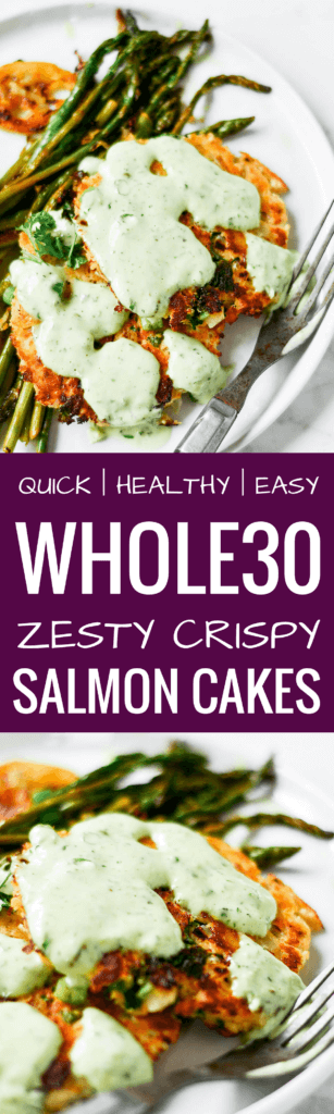 Zesty herb salmon burgers with lemon asparagus and tzatziki sauce! An easy and delicious whole30 meal that is ready in 20 minutes! Paleo, whole30, and a whole lot of fresh flavor. whole30 meal plan. Easy whole30 dinner recipes. Easy whole30 dinner recipes. Whole30 recipes. Whole30 lunch. Whole30 meal planning. Whole30 meal prep. Healthy paleo meals. Healthy Whole30 recipes. Easy Whole30 recipes. Easy whole30 dinner recipes.