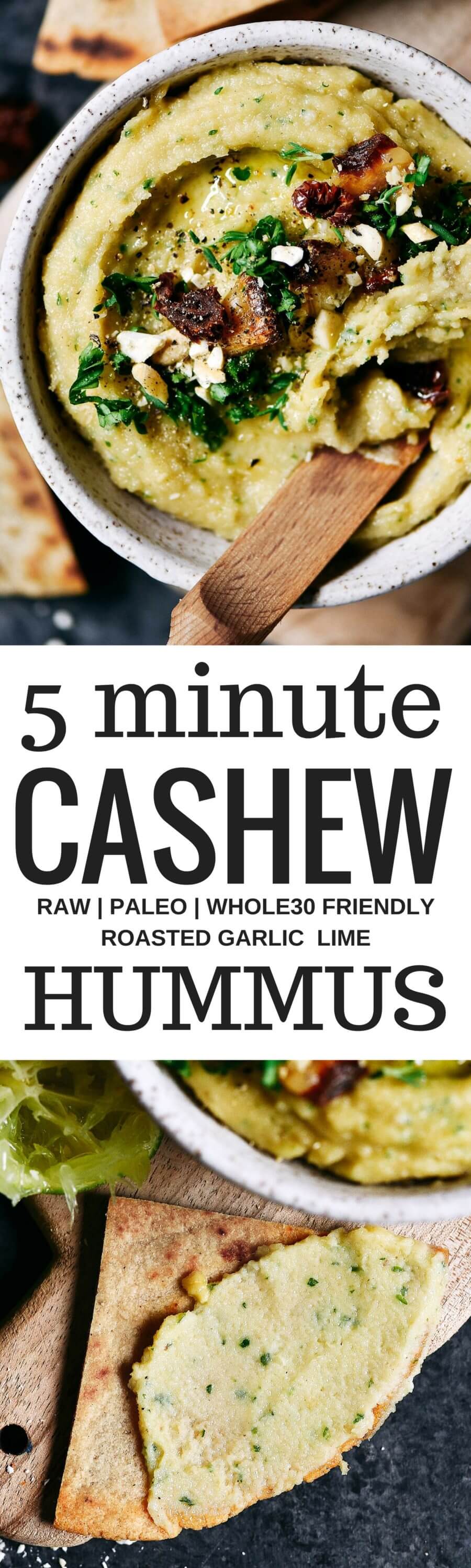 Garlic Lime Cashew Hummus Paleo Gluten Free