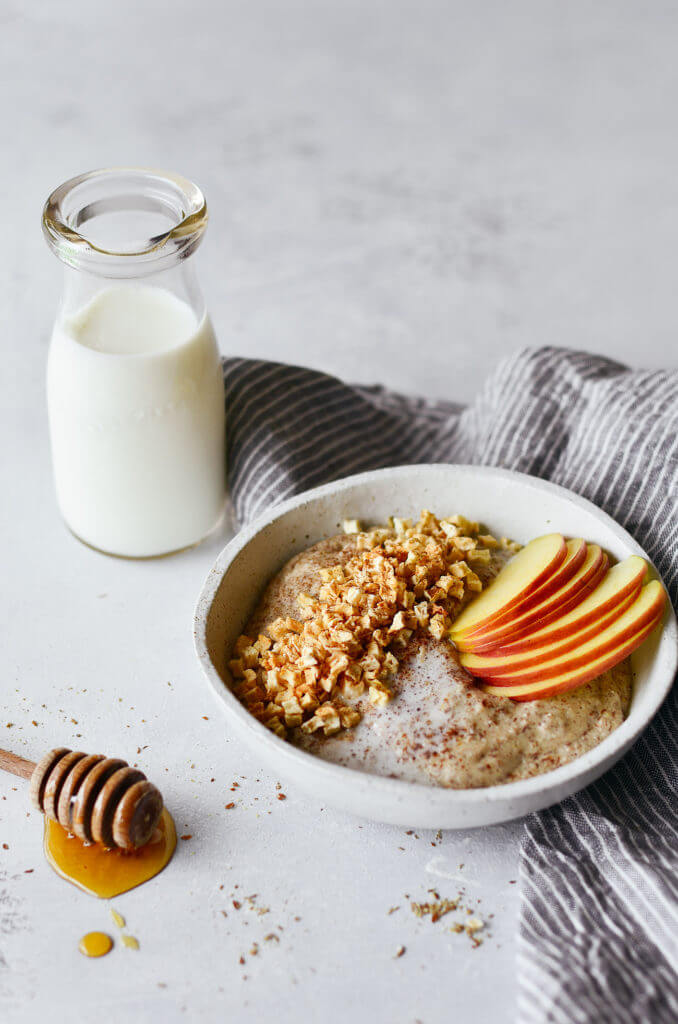 Instant apple cinnamon hot cereal. Rich and creamy whole30 breakfast cereal. Made in one minute! Can be made ahead. Paleo, gluten free, sugar free, and dairy free. A great alternative to malt-o-meal and oatmeal. Deliciously addicting and topped with apple crunchies and cinnamon. Whole30 breakfast recipe. Easy paleo breakfast ideas. Whole30 breakfast ideas. paleo cereal recipe. whole30 meal plan. Easy whole30 dinner recipes. Easy whole30 dinner recipes. Whole30 recipes. Whole30 lunch. Whole30 meal planning. Whole30 meal prep. Healthy paleo meals. Healthy Whole30 recipes. Easy Whole30 recipes. Easy whole30 dinner recipes. Best avocado recipes. Dairy free pesto recipe. whole30 apple recipe.