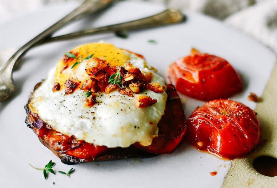 Whole30 Pan Roasted Portobello Egg Toast