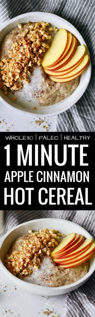 Instant apple cinnamon hot cereal. Rich and creamy whole30 breakfast cereal. Made in one minute! Can be made ahead. Paleo, gluten free, sugar free, and dairy free. A great alternative to malt-o-meal and oatmeal. Deliciously addicting and topped with apple crunchies and cinnamon. Whole30 breakfast recipe. Easy paleo breakfast ideas. Whole30 breakfast ideas. paleo cereal recipe. whole30 meal plan. Easy whole30 dinner recipes. Easy whole30 dinner recipes. Whole30 recipes. Whole30 lunch. Whole30 meal planning. Whole30 meal prep. Healthy paleo meals. Healthy Whole30 recipes. Easy Whole30 recipes. Easy whole30 dinner recipes. Best avocado recipes. Dairy free pesto recipe. whole30 apple recipe.