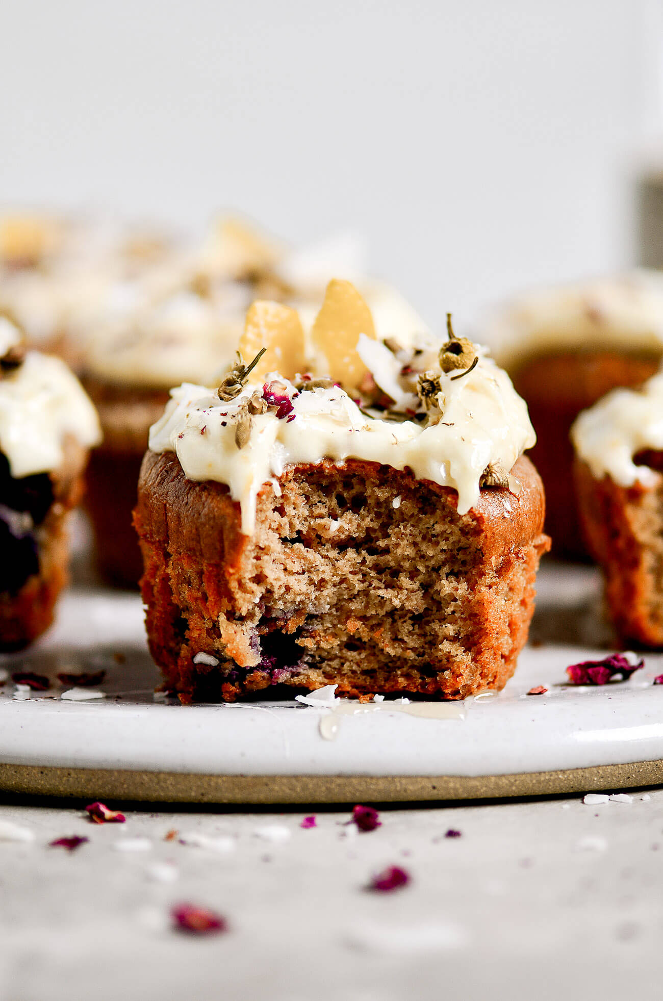 Paleo Cashew Butter Blueberry Muffins With Lemon Frosting Paleo