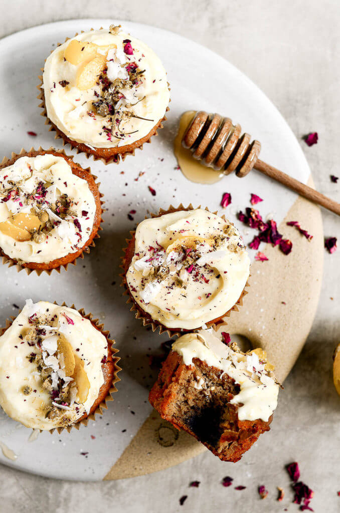 Paleo Cashew Butter Blueberry Muffins With Lemon Frosting 