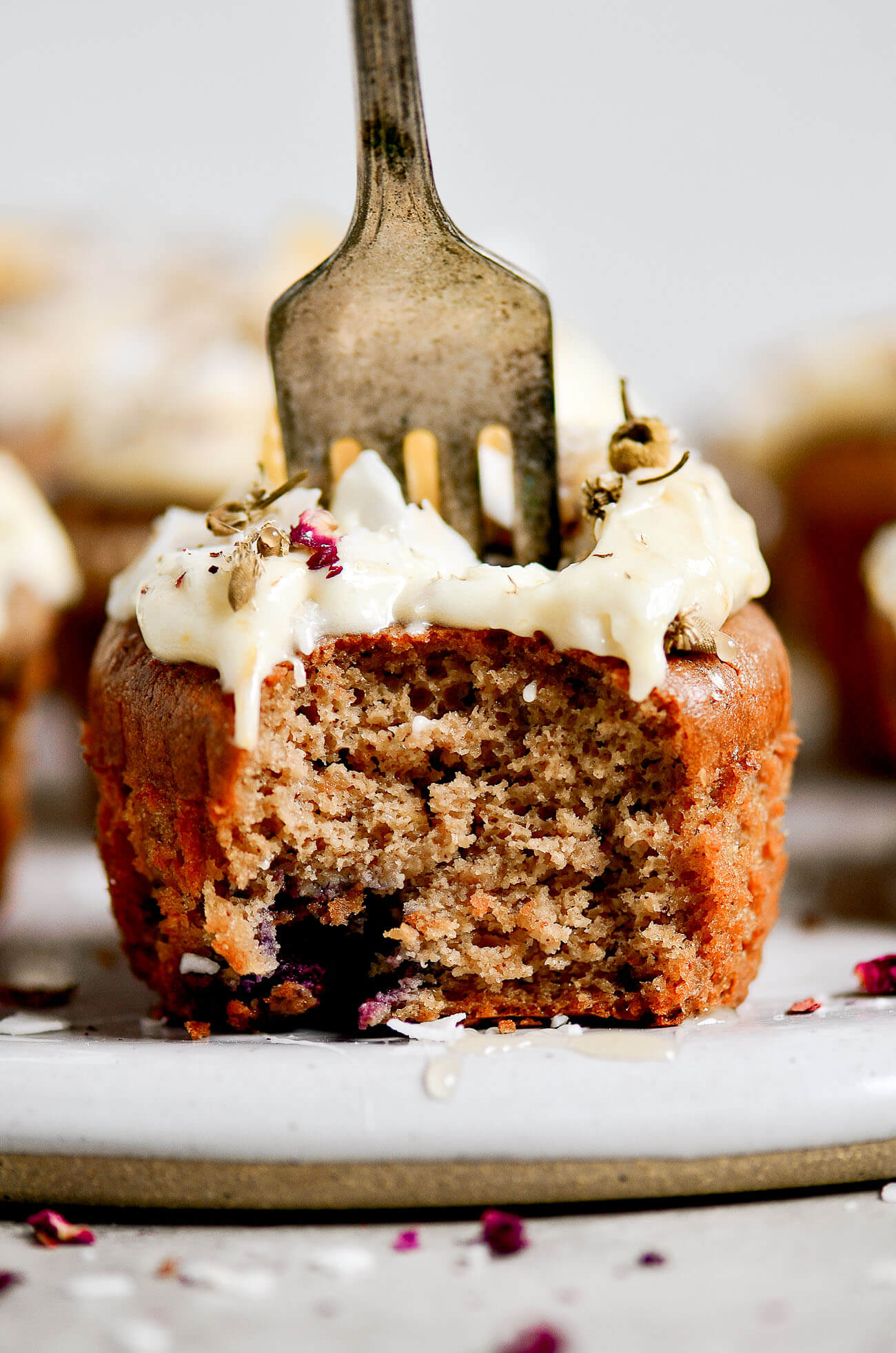 Paleo Cashew Butter Blueberry Muffins With Lemon Frosting Paleo