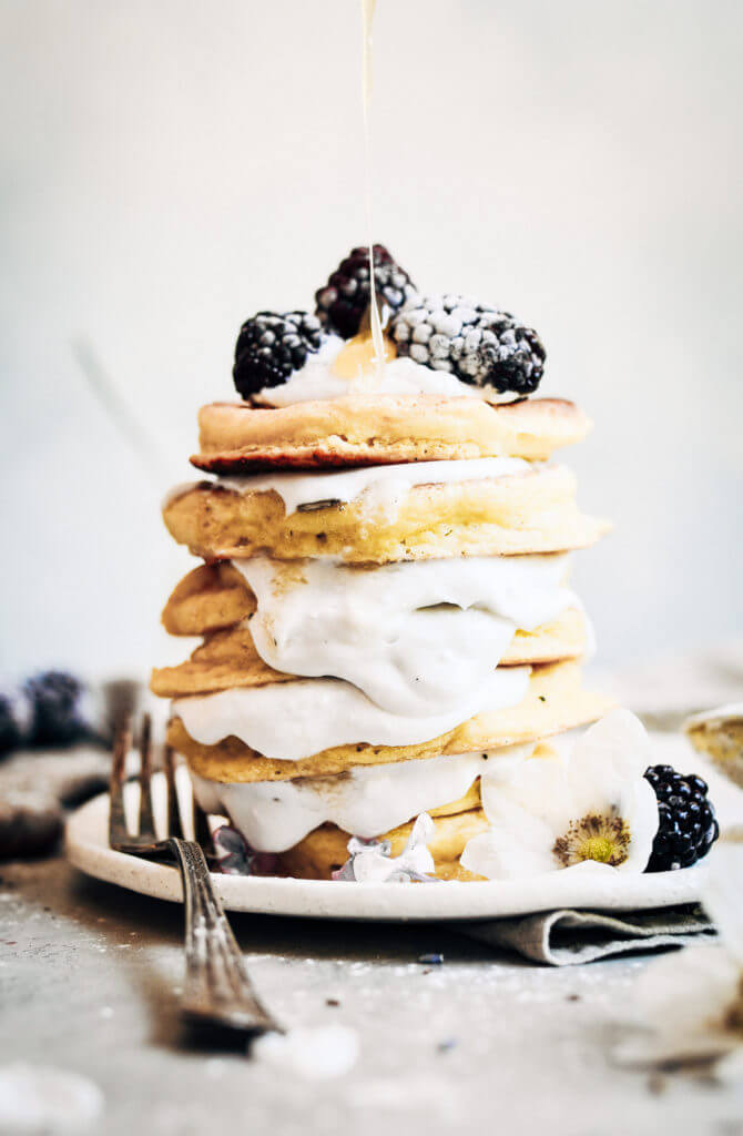Easy healthy pancake recipe the whole family will love! Paleo pancakes that can be made ahead and stored in the freezer for quick and easy paleo breakfasts on the go. Recipe for light and fluffy homestyle grain free pancakes.