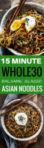 192 calorie whole30 balsamic glazed asian zucchini noodles! Super easy whole30 and paleo meal. A healthy dinner recipe for the whole family! Kid friendly noodles with a tempting asian sauce. whole30 meal plan. Easy whole30 dinner recipes. Easy whole30 dinner recipes. Whole30 recipes. Whole30 lunch. Whole30 meal planning. Whole30 meal prep. Healthy paleo meals. Healthy Whole30 recipes. Easy Whole30 recipes. Easy whole30 dinner recipes. Zucchini noodle recipe. Best veggie noodle recipes. paleo dinner recipes. best asian noodles. easy asian noodles.