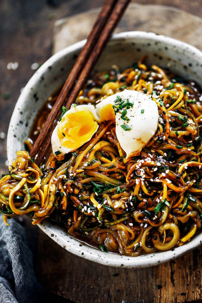 Asian Zucchini Noodle Bowl Paleo Gluten Free Eats