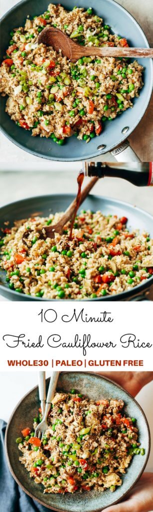 Easy 10 minute fried cauliflower rice- whole30 and paleo! Make ahead and freeze! A healthy and fun family dinner. Topped with a homemade date sweetened gooey silky smooth “soy sauce”, green onions, and sesame seeds. whole30 meal plan. Easy whole30 dinner recipes. Easy whole30 dinner recipes. Whole30 recipes. Whole30 lunch. Whole30 meal planning. Whole30 meal prep. Healthy paleo meals. Healthy Whole30 recipes. Easy Whole30 recipes. Easy whole30 dinner recipes. Best whole30 dinner recipes. Best cauliflower fried rice recipe. Easy fried rice. Best fried rice. Healthy paleo dinner recipe. Easy paleo meal ideas.