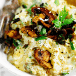 This recipe for whole30 “cheesy” risotto will leave you wanting more! Healthy whole30 and paleo creamy cauliflower risotto with truffle toasted mushrooms and a silky smooth best ever vegan cheese sauce! Only three minutes cooking time! whole30 meal plan. Easy whole30 dinner recipes. Easy whole30 dinner recipes. Whole30 recipes. Whole30 lunch. Whole30 meal planning. Whole30 meal prep. Healthy paleo meals. Healthy Whole30 recipes. Easy Whole30 recipes. Easy whole30 dinner recipes. Best whole30 dinner recipes. Best cauliflower fried rice recipe. Easy cauliflower rice. Best cauliflower rice. Healthy paleo dinner recipe. Easy paleo meal ideas.