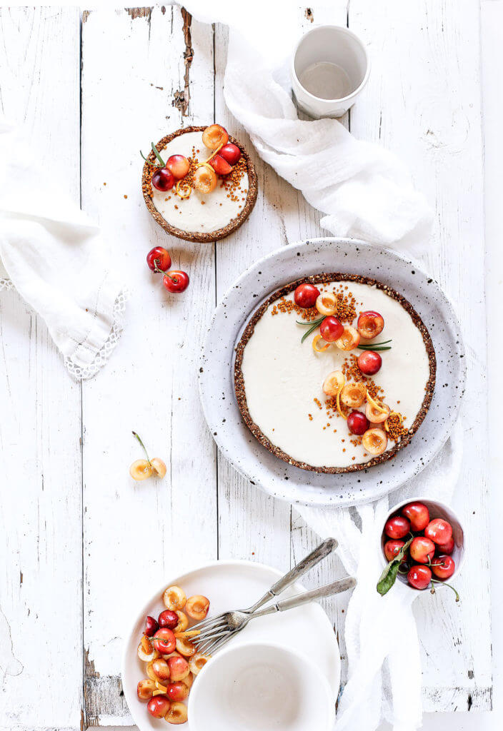 Raw Vanilla Bean Cherry Cheesecake - Paleo Gluten Free Eats