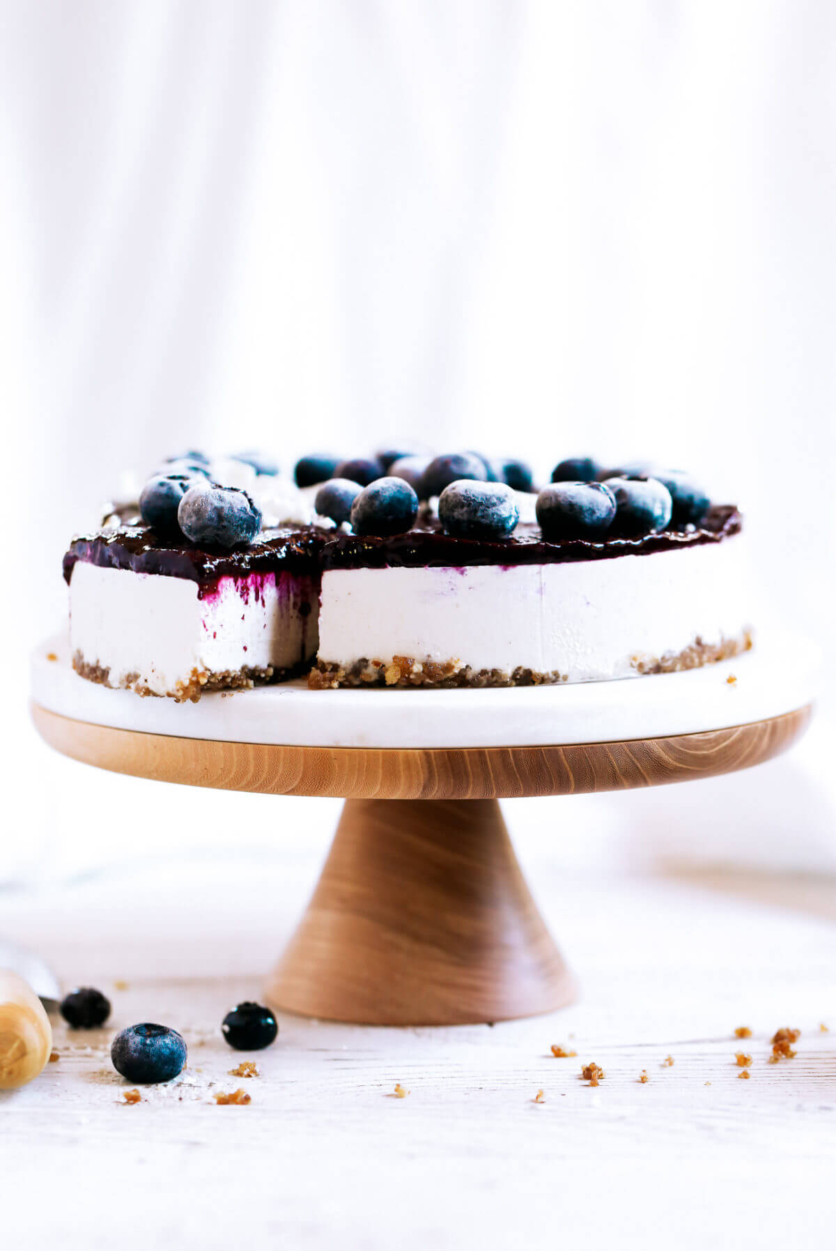 Vegan Blueberry Yogurt Cheesecake - Paleo Gluten Free