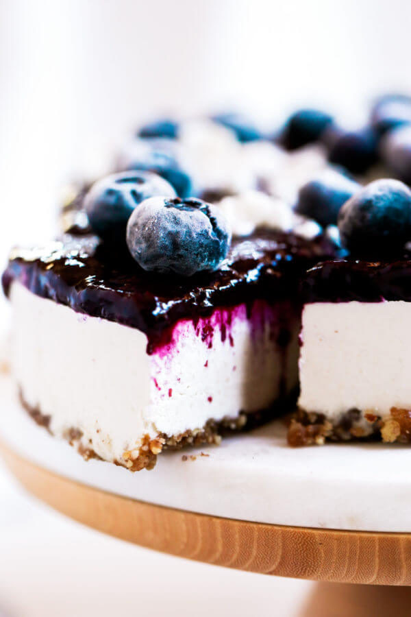 Vegan Blueberry Yogurt Cheesecake - Paleo Gluten Free Eats