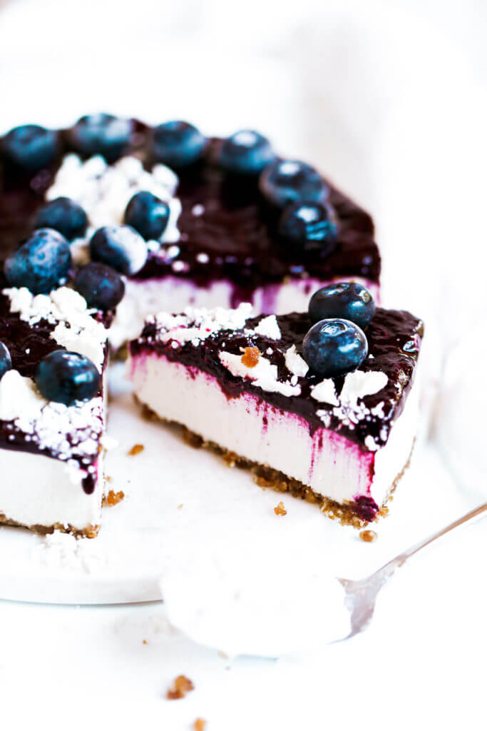 Vegan Blueberry Yogurt Cheesecake - Paleo Gluten Free Eats