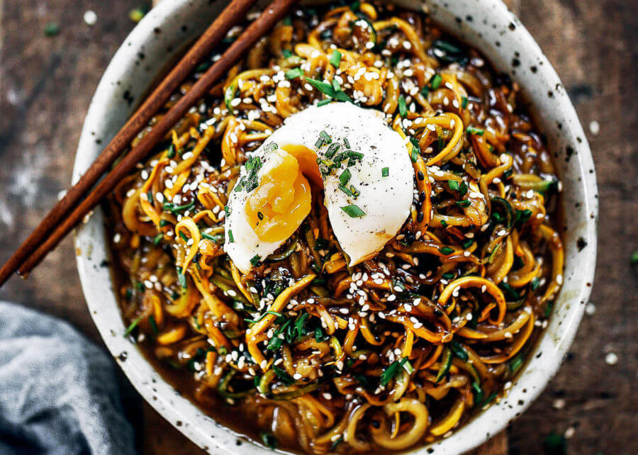 Asian Zucchini Noodle Bowl