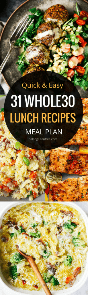 31 days of easy whole30 lunch recipes! Here it is! A quick, easy, and delicious meal plan for an entire month! Hit your goal with this easily customizable meal plan. Best whole30 lunch recipes all in one place. 31 days of whole30 lunch recipes! Whole30 meal plan that's quick and healthy! Whole30 recipes just for you. Whole30 meal planning. Whole30 meal prep. Healthy paleo meals. Healthy Whole30 recipes. Easy Whole30 recipes. Best paleo shopping guide. Easy whole30 lunch recipes. Easy whole30 lunch ideas. Whole30 lunch recipes. Best whole30 lunch recipes. Easy whole30 lunch recipes.
