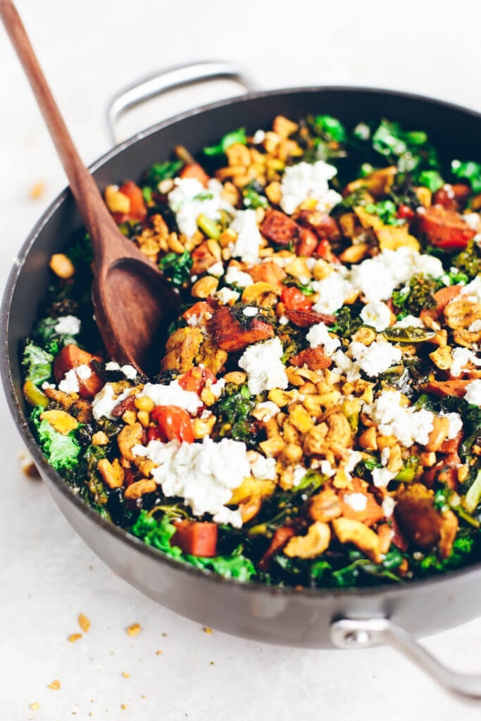 Quick whole30 and paleo kale chicken curry! A fusion of greek and curry goodness. Dig in! New favorite meal to eat with the family. Think, curry meets greek food meets wok pan, meets thai chili cashews. And there you have it! Curry fusion! This dish is a medley of sautéed kale with veggies and curried chicken topped off with homemade coconut yogurt tzatziki and thai chili cashews. I’m in loooove. This recipe is so easy, healthy, and adaptable to nearly any diet. Healthy, easy, and family friendly. Naturally gluten free, dairy free, and paleo! New favorite meal to eat with the family. Whole30 meal planning. Easy whole30 dinner recipes. Whole30 recipes. Whole30 lunch. Whole30 recipes just for you. Whole30 meal planning. Whole30 meal prep. Healthy paleo meals. Healthy Whole30 recipes. Easy Whole30 recipes.