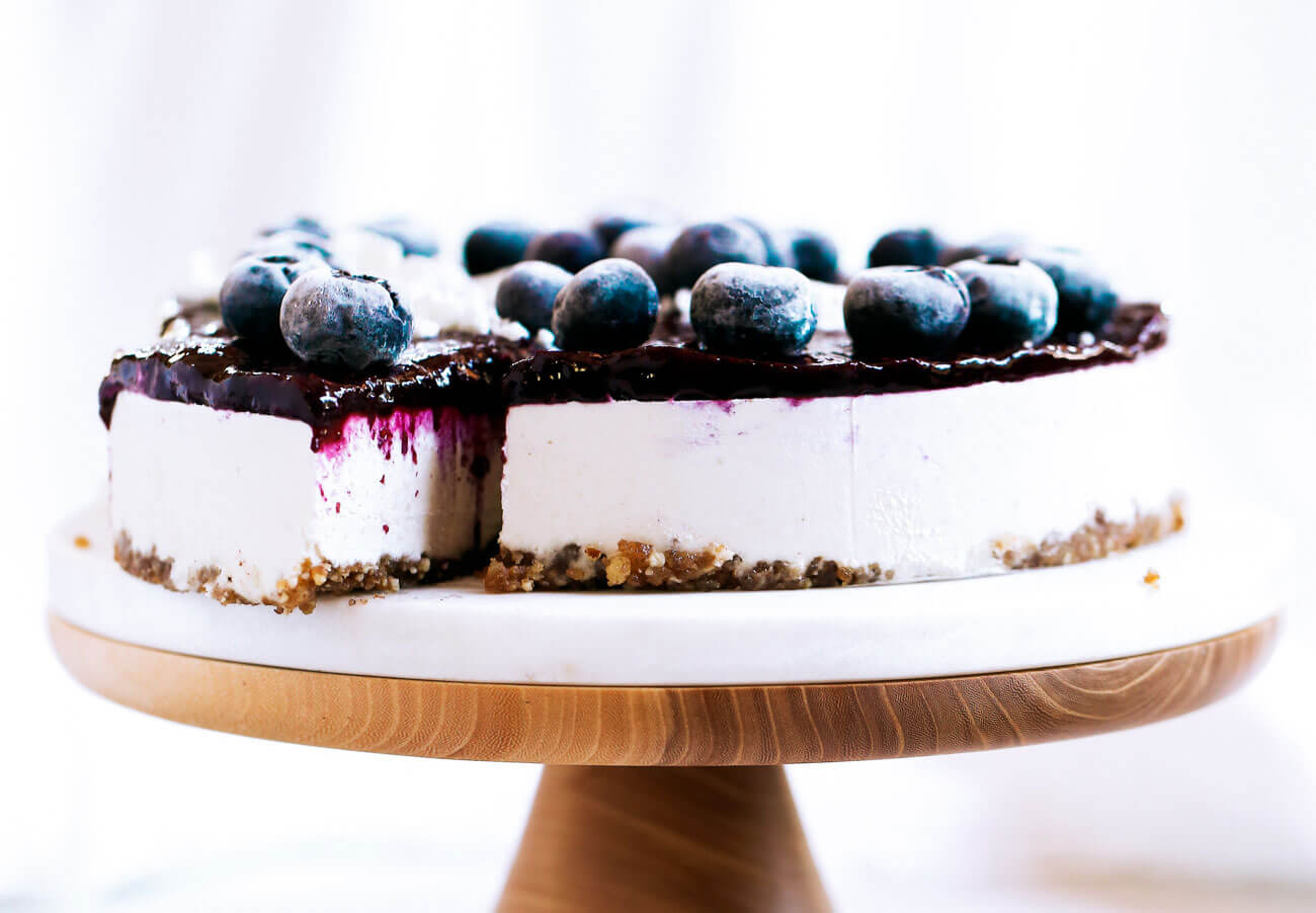 Vegan Blueberry Yogurt Cheesecake - Paleo Gluten Free Eats