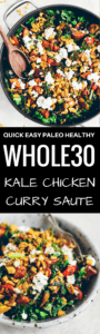 Quick whole30 and paleo kale chicken curry! A fusion of greek and curry goodness. Dig in! New favorite meal to eat with the family. Think, curry meets greek food meets wok pan, meets thai chili cashews. And there you have it! Curry fusion! This dish is a medley of sautéed kale with veggies and curried chicken topped off with homemade coconut yogurt tzatziki and thai chili cashews. I’m in loooove. This recipe is so easy, healthy, and adaptable to nearly any diet. Healthy, easy, and family friendly. Naturally gluten free, dairy free, and paleo! New favorite meal to eat with the family. Whole30 meal planning. Easy whole30 dinner recipes. Whole30 recipes. Whole30 lunch. Whole30 recipes just for you. Whole30 meal planning. Whole30 meal prep. Healthy paleo meals. Healthy Whole30 recipes. Easy Whole30 recipes.