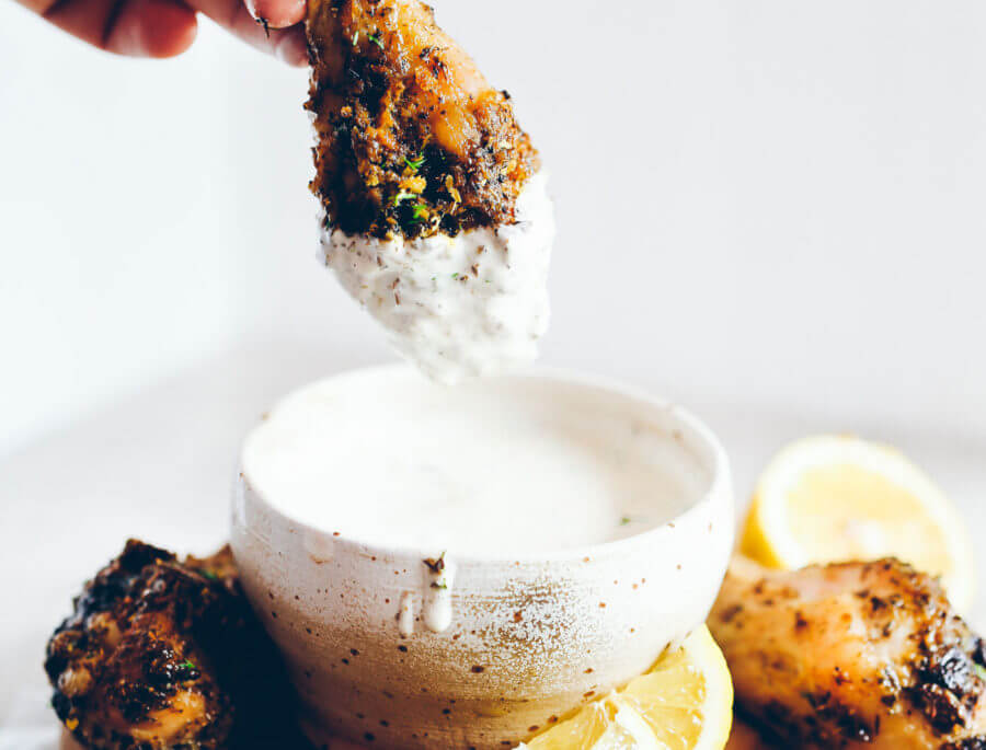 Crispy Baked Italian Drumsticks And Ranch Dip