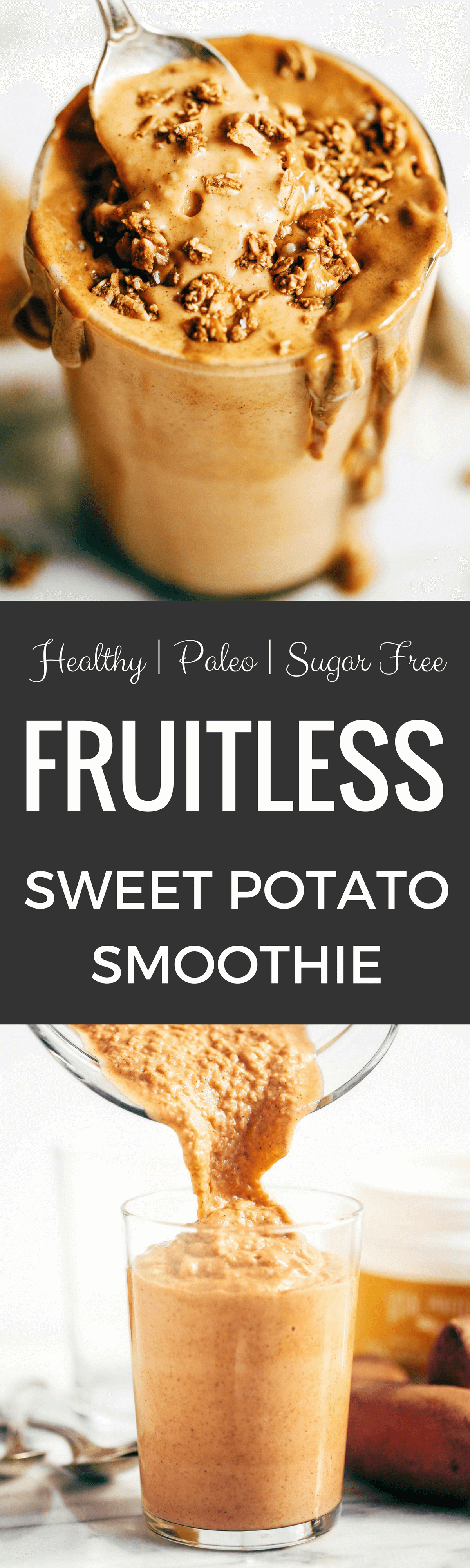 Skinny Fruitless Sweet Potato Pie Smoothie - Paleo Gluten Free