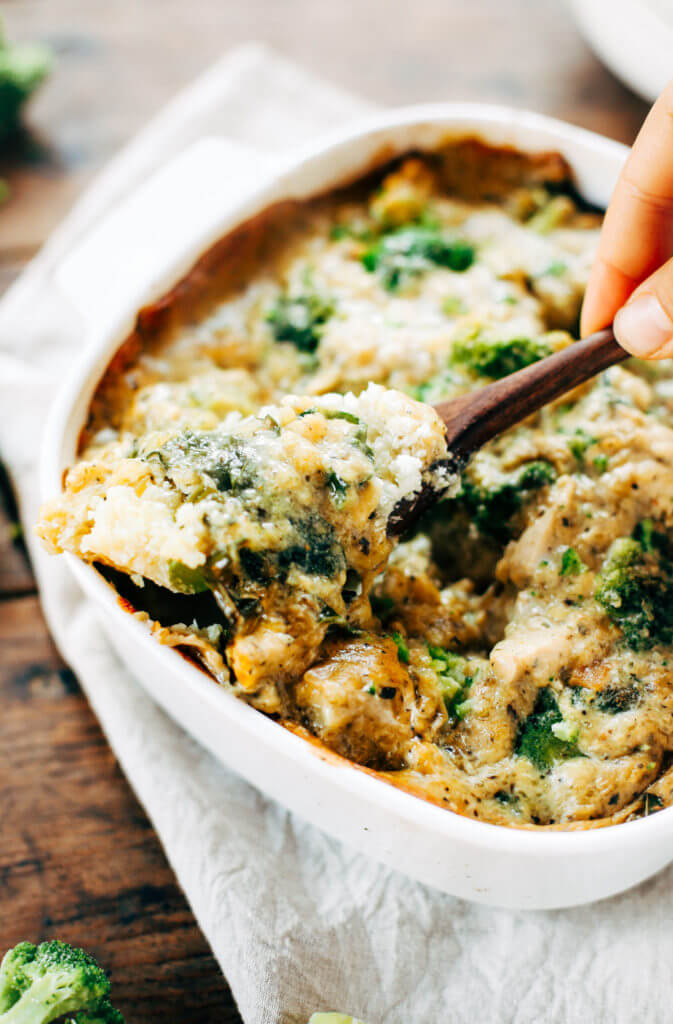 Chicken Broccoli Cauliflower Rice Casserole