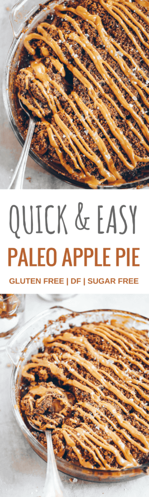 Amazing grain free apple pie crisp. Paleo, healthy, gluten free, and naturally sweetened. Packed with sweet apples, warm and comforting, easy to make recipe for fall. An easy recipe to make with family- great served as breakfast or dessert alongside a drizzle of but butter and coconut yogurt. Paleo apple pie filling. Coconut flour apple pie crisp. Healthy gluten free apple pie recipes. Grain free apple crisp. Best paleo apple recipes.