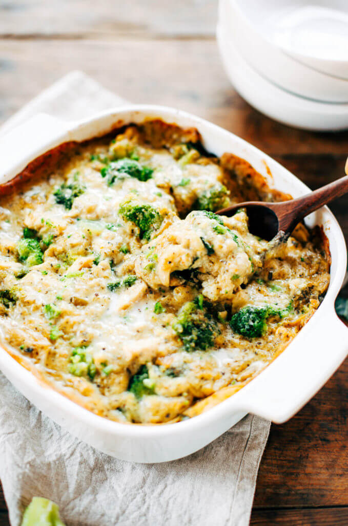 Creamy whole30 chicken, broccoli, cauliflower rice casserole. Your family is going to love this warm and comforting casserole! Kid proof and stuffed with three veggies, topped with the best herb cream sauce. Extra creamy whole30 spaghetti squash casserole. Easy whole30 dinner recipes. Whole30 recipes. Whole30 lunch. Whole30 recipes just for you. Whole30 meal planning. Whole30 meal prep. Healthy paleo meals. Healthy Whole30 recipes. Easy Whole30 recipes.