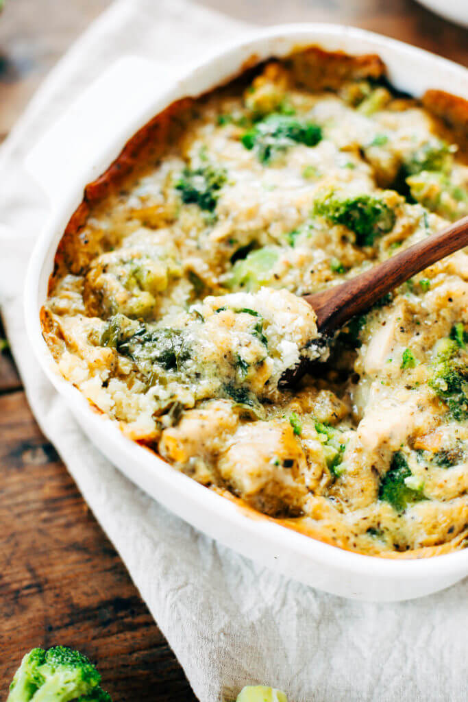 Creamy whole30 chicken, broccoli, cauliflower rice casserole. Your family is going to love this warm and comforting casserole! Kid proof and stuffed with three veggies, topped with the best herb cream sauce. Extra creamy whole30 spaghetti squash casserole. Easy whole30 dinner recipes. Whole30 recipes. Whole30 lunch. Whole30 recipes just for you. Whole30 meal planning. Whole30 meal prep. Healthy paleo meals. Healthy Whole30 recipes. Easy Whole30 recipes.