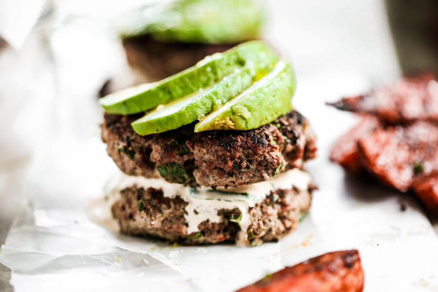 Chile Lime Avocado Burgers