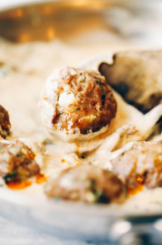 Turkey Sausage Meatballs In Sage Cream Sauce - Paleo Gluten Free