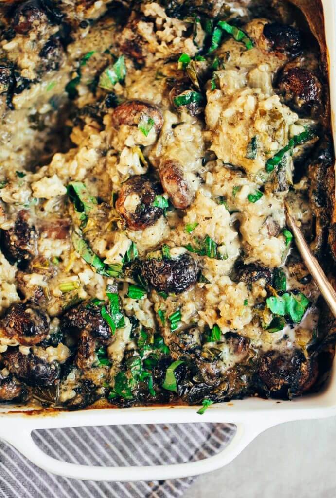 Warm and addicting comfort food alert! Cream of mushroom casserole (paleo, whole30, and dairy free). Layers of creamy sauce, cauliflower rice, herbed mushrooms, and lots of fresh basil! Made in minutes, then it’s in the oven! Easy whole30 dinner recipes. Whole30 recipes. Whole30 lunch. Whole30 recipes just for you. Whole30 meal planning. Whole30 meal prep. Healthy paleo meals. Healthy Whole30 recipes. Easy Whole30 recipes.